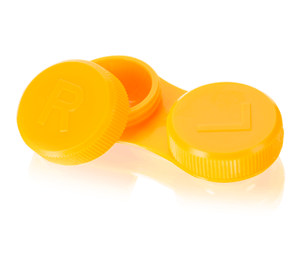 Linsenbehälter flach orange - 1x 